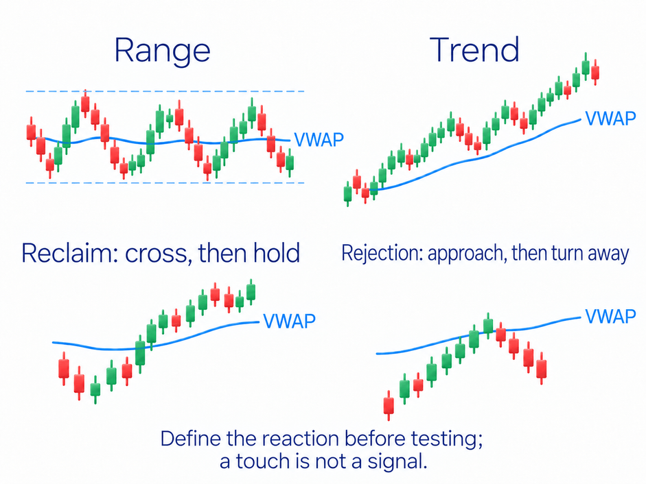 Volume-weighted average price on a chart